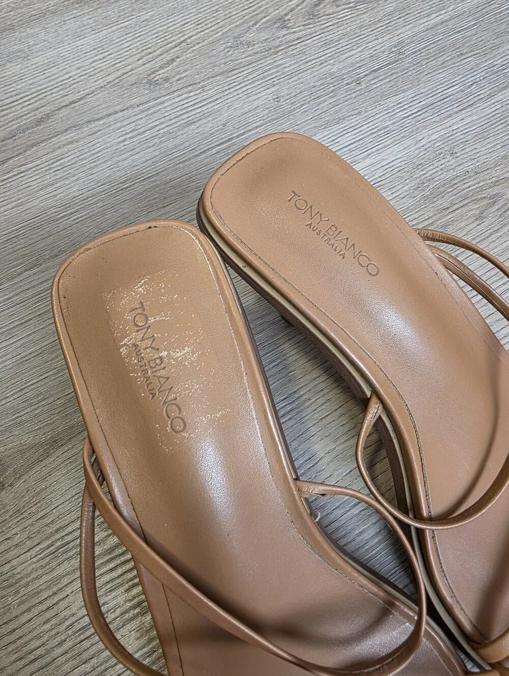 Toni Bianco | Danni Strappy Sandal in Tan Como Size 7.5 Classic Neutral